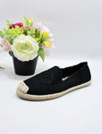 Women's Black CC Espadrilles Slip-On Flats | 1936-1