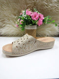 Beige Wedge Slide Sandals | DE985-8