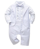 Baby Boy White Formal Bodysuit Tuxedo | IZ-06