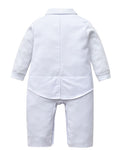 Baby Boy White Formal Bodysuit Tuxedo | IZ-06