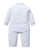 Baby Boy White Formal Bodysuit Tuxedo | IZ-06