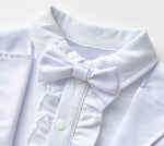Baby Boy White Formal Bodysuit Tuxedo | IZ-06