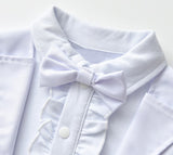 Baby Boy White Formal Bodysuit Tuxedo | IZ-06