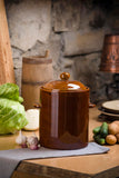 5.5 Liters Stoneware Pickling Crock Pot with Lid - Garnek Hermetyczny | 1017-5.5l