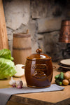 4 Liters Stoneware Pickling Crock Pot with Lid - Ogórki | KR-10-4Lo