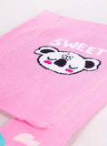 YO! Girls' Pink Cotton Crawling Tights with ABS on Feet and Knees  | RAB-0025G-KOALA