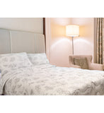 White Comforter with Floral Pattern 86.61" x 78.74" +/- QUEEN size | SSP-001