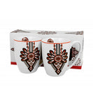 Set of Two White Porcelain Mugs with Highlander Pattern - PARZENICA 360 ml | 3763
