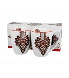 Set of Two White Porcelain Mugs with Highlander Pattern - PARZENICA 360 ml | 3763