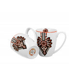 Set of Two White Porcelain Mugs with Highlander Pattern - PARZENICA 360 ml | 3763