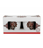 Set of Two White Porcelain Mugs with Highlander Pattern - PARZENICA 360 ml | 3763