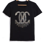 Black T-Shirt with CC Print | Moko-012