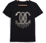 Black T-Shirt with CC Print | Moko-012
