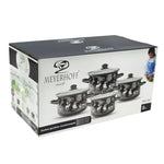 Enameled Cookware 8-elements Set of Pots with Chicken Print and Lid | 43719