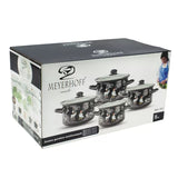 Enameled Cookware 8-elements Set of Pots with Chicken Print and Lid | 43719