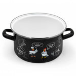 Enameled Cookware 8-elements Set of Pots with Chicken Print and Lid | 43719