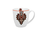 White Porcelain Mug with Folk Pattern - PARZENICA 460 ml | 34127