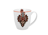 White Porcelain Mug with Folk Pattern - PARZENICA 460 ml | 34127