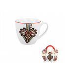 Jumbo White Porcelain Mug with Highlander Pattern - JUMBO KUBEK Z PARZENICA 460 ml | 2964