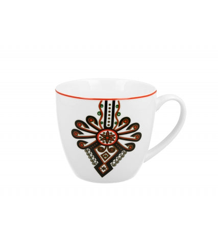 Jumbo White Porcelain Mug with Highlander Pattern - JUMBO KUBEK Z PARZENICA 460 ml | 2964