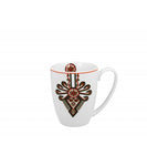 White Porcelain Mug with Highlander Pattern - KUBEK z PARZENICA 360 ml | 3775