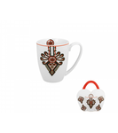 White Porcelain Mug with Highlander Pattern - KUBEK z PARZENICA 360 ml | 3775