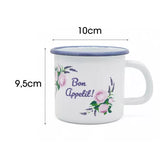 White Enameled Mug with Bon Appetit Print 1150 ml | 42905