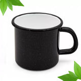 Black Enameled Mug with Marble Pattern 800 ml | 42887