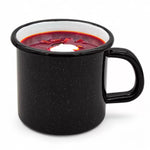 Black Enameled Mug with Marble Pattern 800 ml | 42887