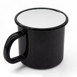 Black Enameled Mug with Marble Pattern 800 ml | 42887