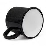 Black Enameled Mug with Marble Pattern 800 ml | 42887