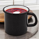 Black Enameled Mug with Marble Pattern 800 ml | 42887
