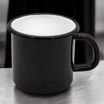 Black Enameled Mug with Marble Pattern 800 ml | 42887