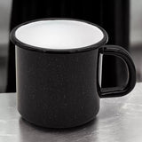 Black Enameled Mug with Marble Pattern 800 ml | 42887