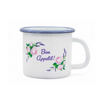 White Enameled Mug with Bon Appetit Print 1150 ml | 42905