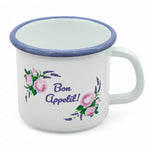 White Enameled Mug with Bon Appetit Print 1150 ml | 42905
