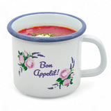 White Enameled Mug with Bon Appetit Print 1150 ml | 42905