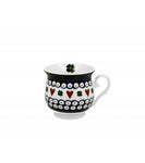 JUMBO White Porcelain Retro Mug with Floral Pattern - INDIGO 3 500 ml | 3778