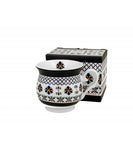 JUMBO White Porcelain Retro Mug with Floral Pattern - INDIGO 4 500 ml | 3779