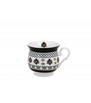 JUMBO White Porcelain Retro Mug with Floral Pattern - INDIGO 4 500 ml | 3779