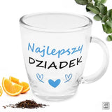 Transparent Mug for Coffee and Tea - 390 ml - Najlepszy Dziadek | 43212