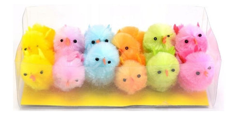 12 pcs Cute Colorful Easter Chicken Figurine Decoration | LB-12