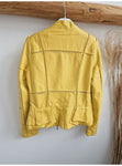 Yellow Eco-leather Jacket with Stand-Up Collar | AW111-Y