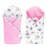 Pink Double-Sided Swaddle Wrap with Chameleon Pattern - Rożek Becik | MMT-25