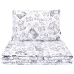 White Cotton Duvet Set Gray Tigers 100 x 135 cm | MMT-29