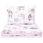 Light Pink Cotton Duvet Set Bear and Friends - 100 x 135 cm | MMT-33