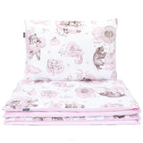 Light Pink Cotton Duvet Set Bear and Friends - 100 x 135 cm | MMT-33