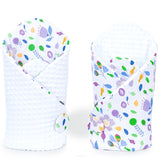 Baby Double-Sided Swaddle Wrap with Flowers Pattern - Rożek Becik | MMT-22