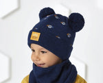Boys' Beanie with Double Pom Pom ~1-3 years | 44/448