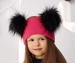 Girls'Fuschia Headband withDouble Pom Pom ~ 4-7 years  | 44/487